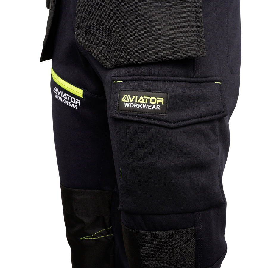 Professional Tactical Threads Strategic Men's Polyester Cargo Workwear Trousers - Navy