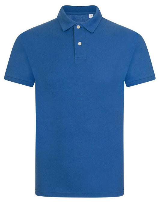 Mens Polo Shirt T-shirt Top Plain Short Sleeve Active Pique Casual Golf Leisure Royal Blue