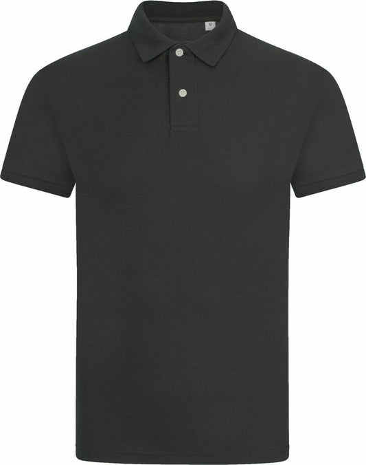 Mens Polo Shirt T-shirt Top Plain Short Sleeve Active Pique Casual Golf Leisure Black